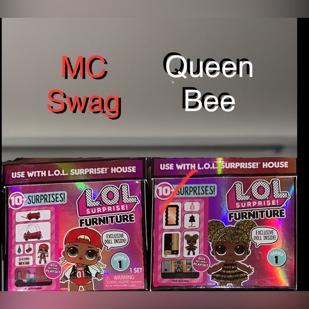 LOL Surprise Furniture Queen Bee  +  Mc Swag Series 1  W| 10 Surprises! X2